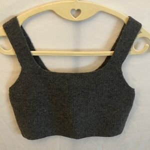 Everlane: NWT Dark Gray Wool Blend Crop Tank Top- S